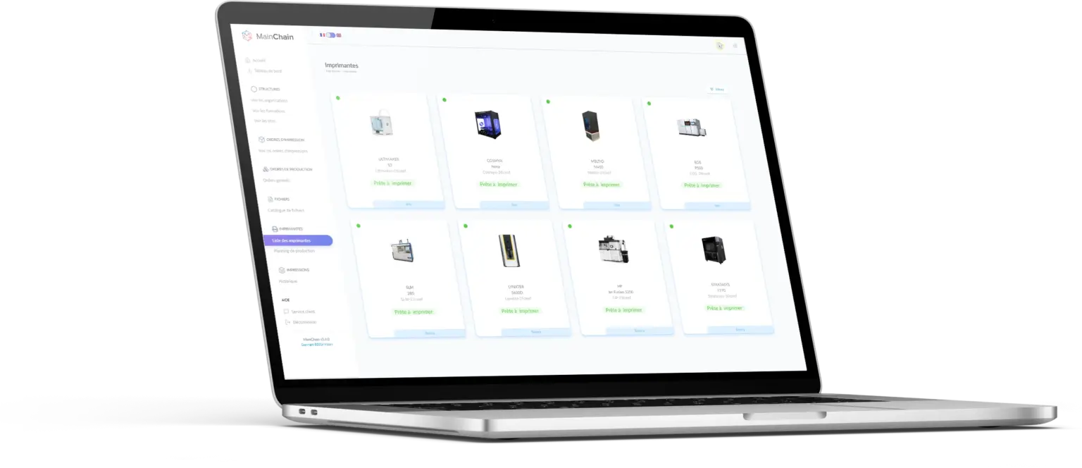Main Chain PaaS, Logiciel d'imprimante 3D?